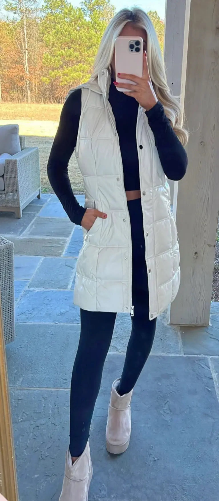 Fashion ivory puffer vest