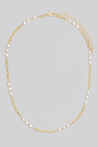 PEARL BEADED CHAIN NECKLACE