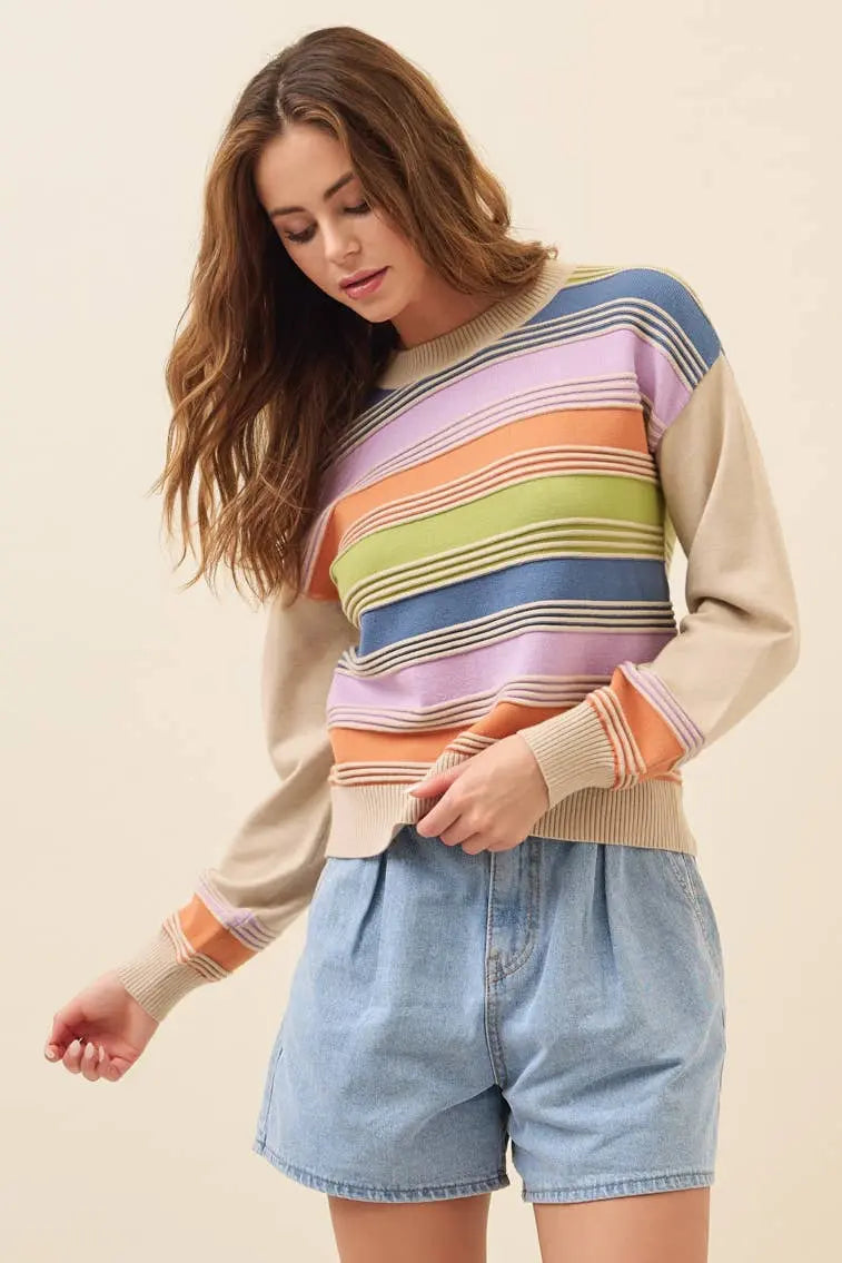 THE JESS COLOR BLOCK SWEATER