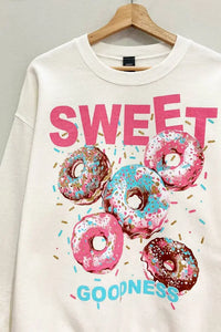 SWEET GOODNESS DONUT GRAPHIC SWEATSHIRT