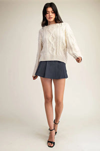 SIMPLY CABLE SWEATER IVORY