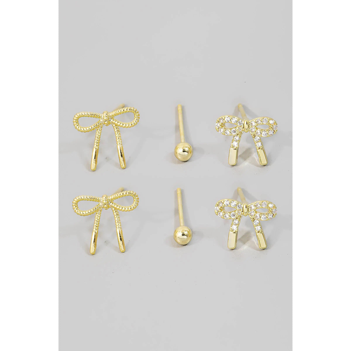 STUD MINI BOW EARRING SET