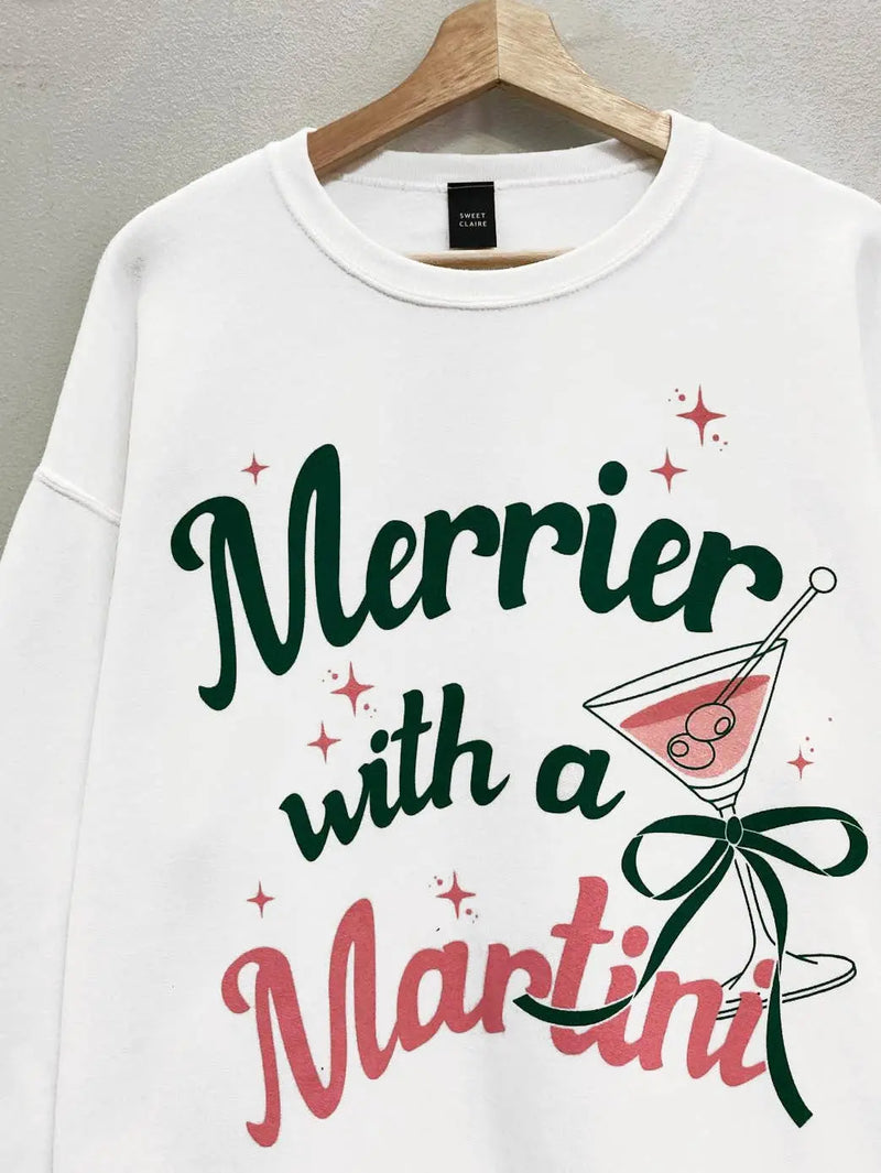 MERRY MARTINI CHRISTMAS GRAPHIC SWEATSHIRT