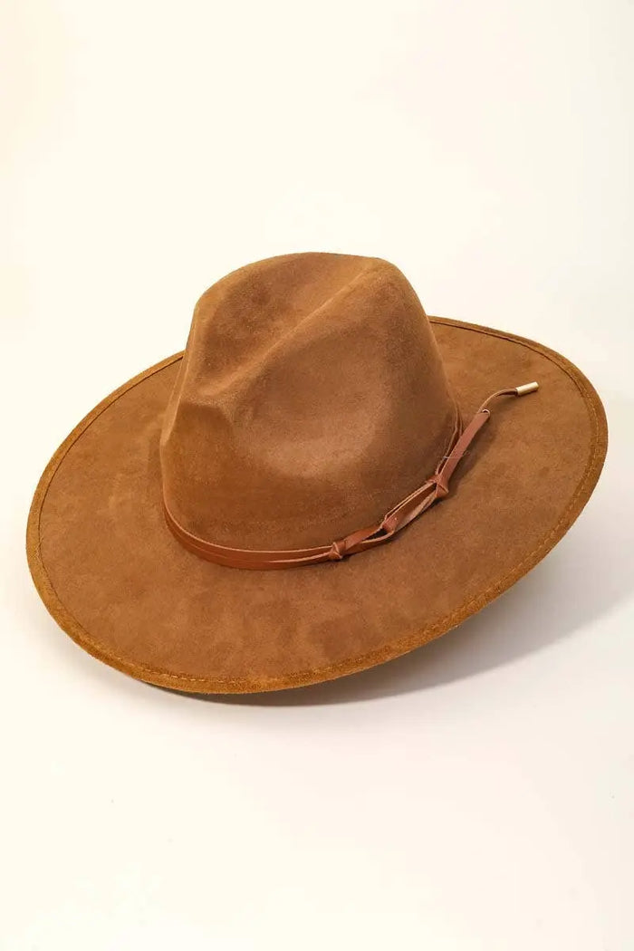 Faux Leather Double Strap Cowboy Hat Anarchy Street