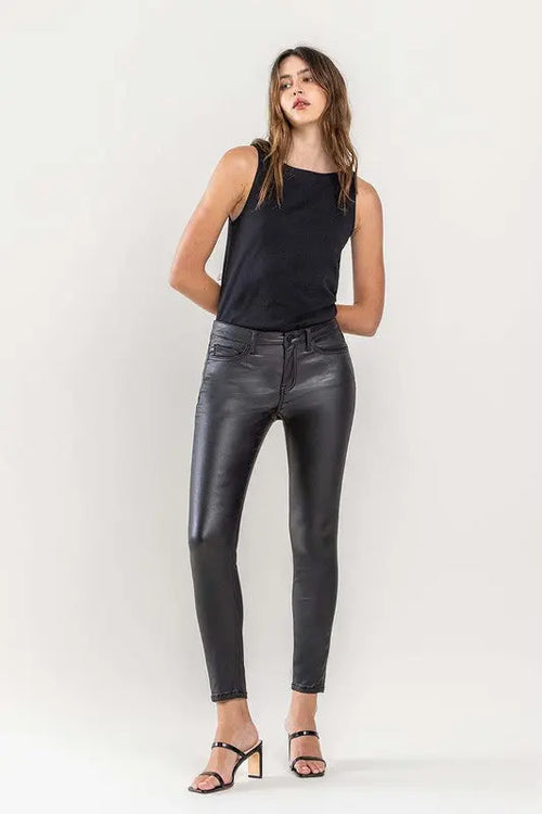 MID RISE FAUX LEATHER PANTS - UNCOMMON REIGN