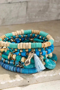 OCEAN BLUES BEAD BRACELET SET