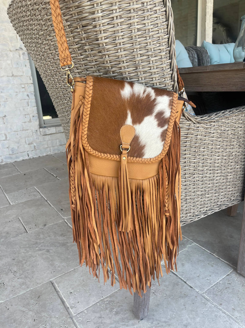 THE ANTONIO COWHIDE LEATHER TASSEL CROSSBODY