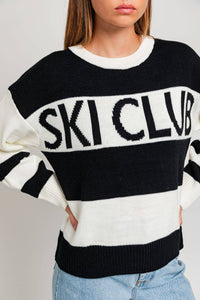 LONG SLEEVE ROUND NECK SKI CLUB SWEATER