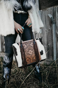 THE MYRA COWHIDE LEATHER TOTE