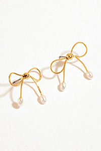 PEARL BOW EARRINGS