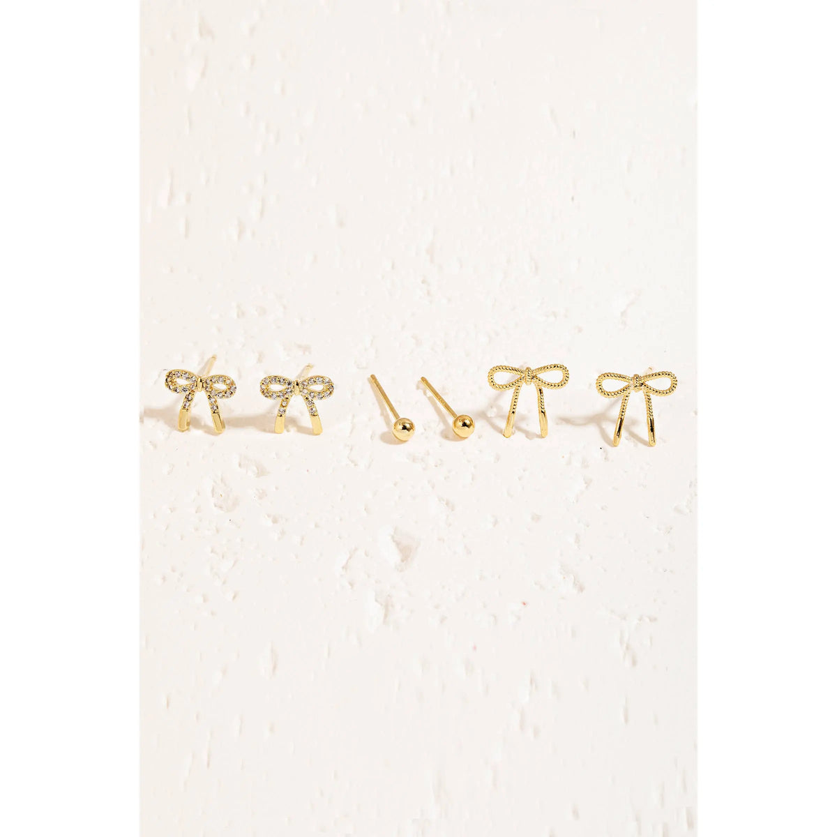 STUD MINI BOW EARRING SET