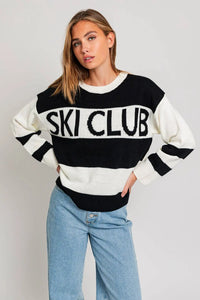 LONG SLEEVE ROUND NECK SKI CLUB SWEATER