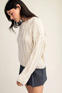 SIMPLY CABLE SWEATER IVORY