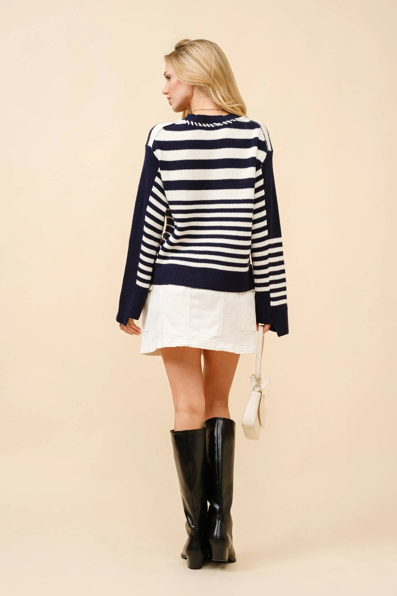 NAUTICAL STRIPE SWEATER