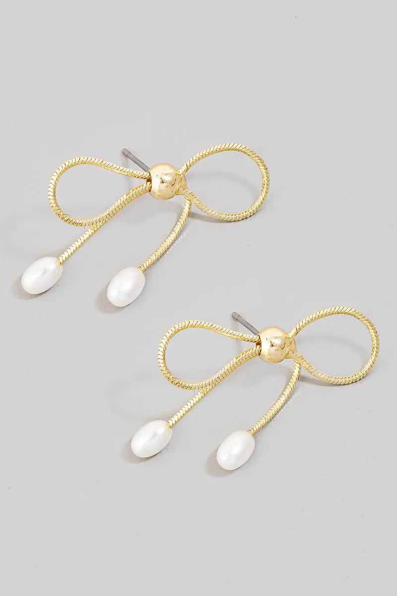 PEARL BOW EARRINGS