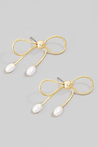 PEARL BOW EARRINGS