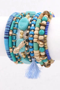 OCEAN BLUES BEAD BRACELET SET